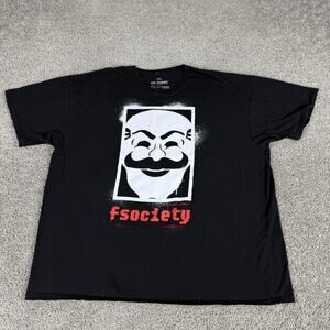 Mr Robot Fsociety Shirt Mens 2XL Black Loot Crate Exclusive TV Graphic Tee